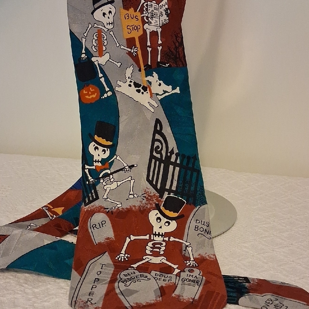 Colorful Skeleton Print Tie